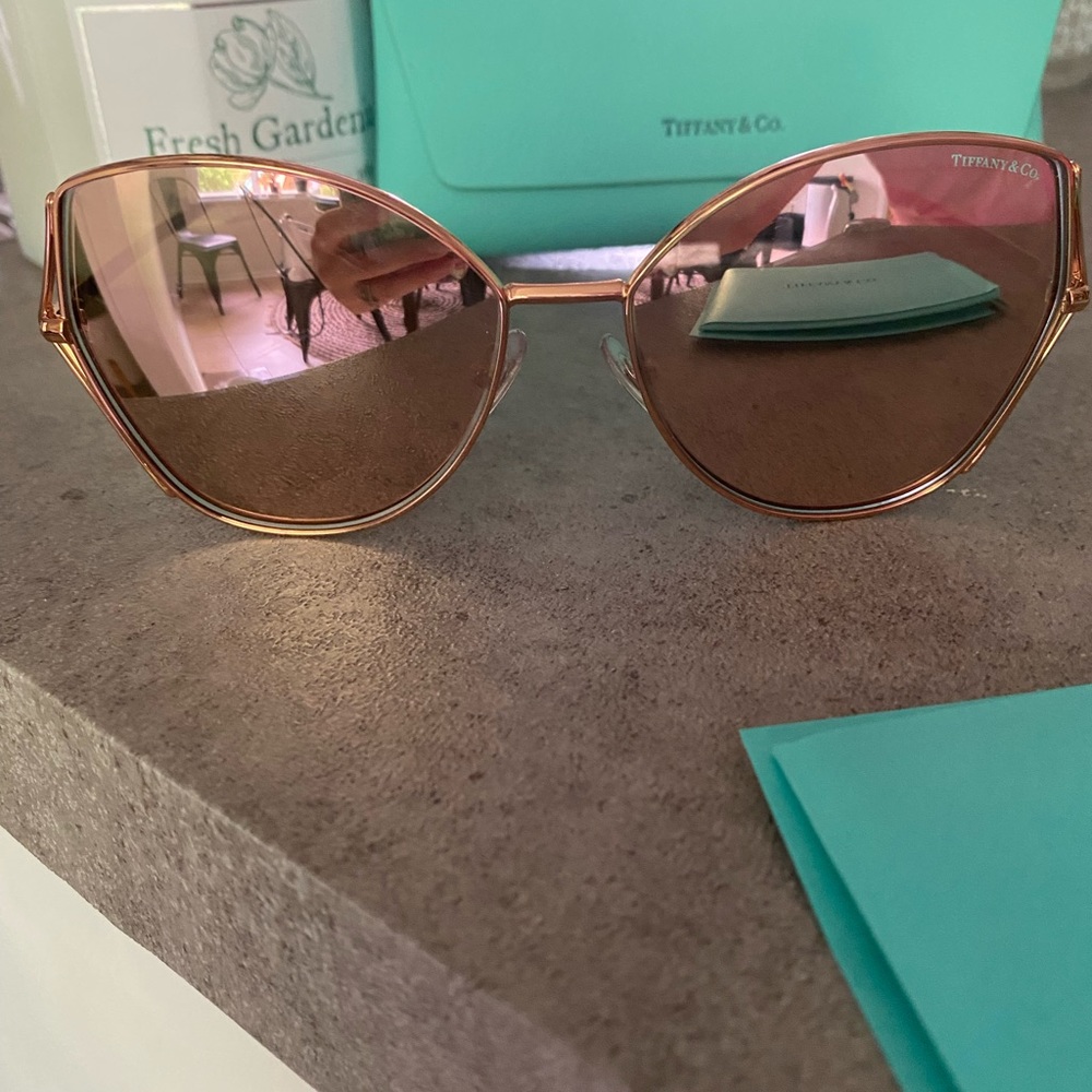 Tiffany & Co wheat leaf butterfly gold sunglasses